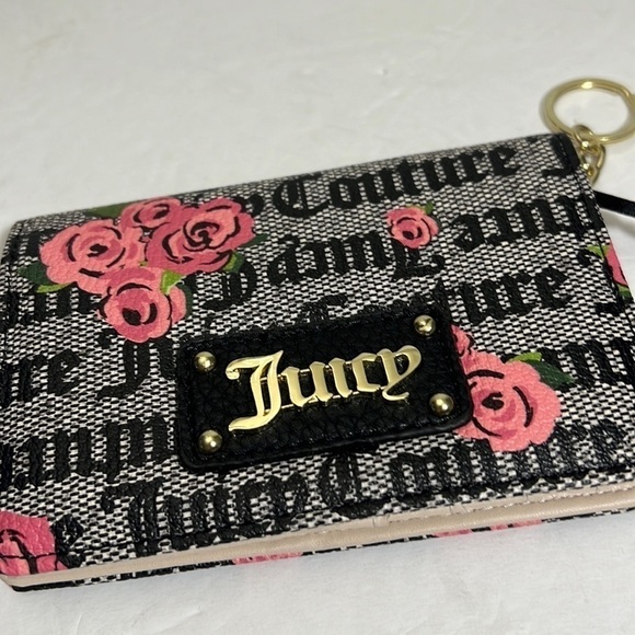Juicy Couture New NWT Pink Blossom Forget Me Not Keychain Credit Card Ho… - Picture 2 of 7